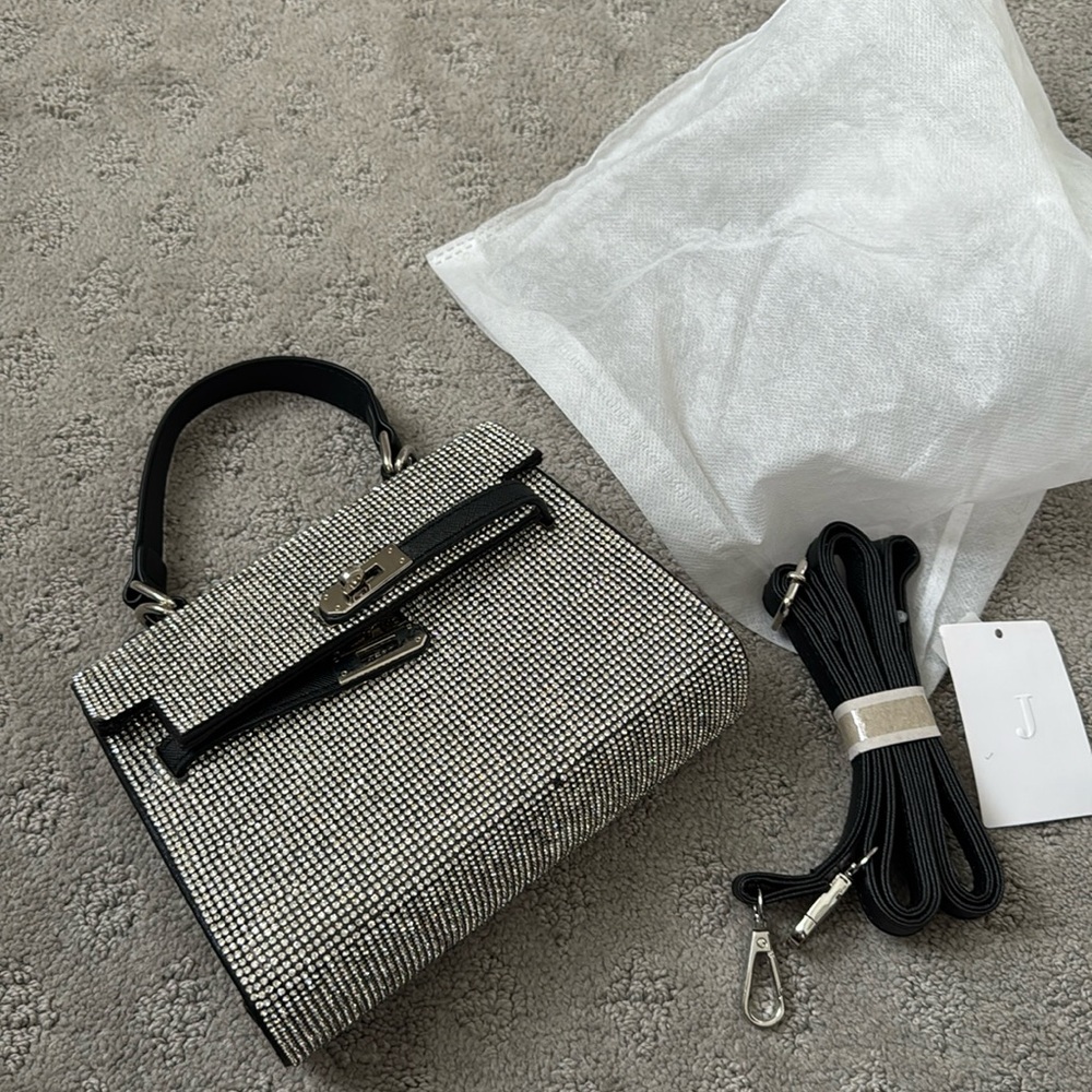 Rhinestone top handle mini bag